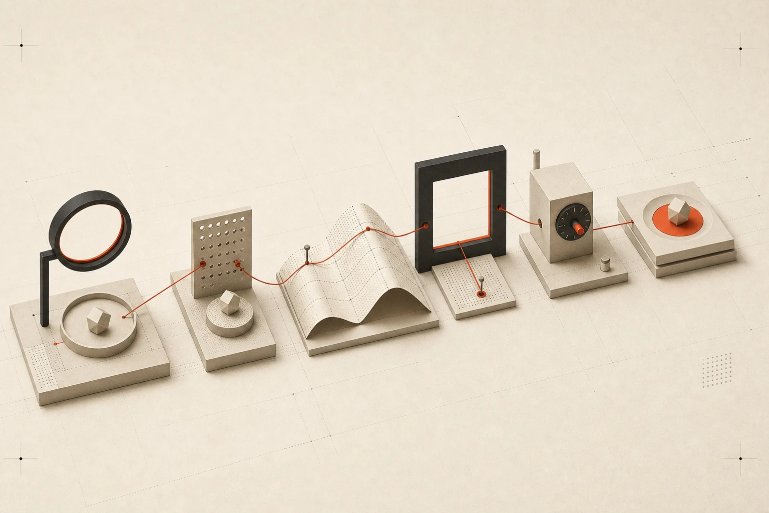 A sculptural sequence representing Deepon Halder’s research approach